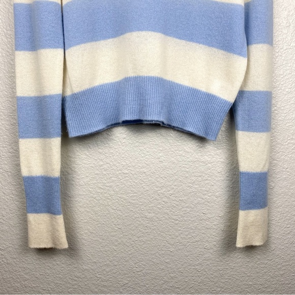 Intermix 100% Cashmere Cropped Striped Sweater - Picture 8 of 11